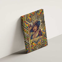 Zora Neale Hurston Canvas Wall Art Bold Kente and Art Deco Pattern - I Am Not Tragically Colored - Wonder Print Shop