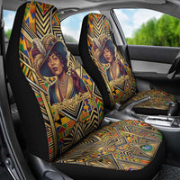 Zora Neale Hurston Car Seat Cover Bold Kente and Art Deco Pattern - I Am Not Tragically Colored - Wonder Print Shop