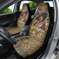 Zora Neale Hurston Car Seat Cover Bold Kente and Art Deco Pattern - I Am Not Tragically Colored - Wonder Print Shop