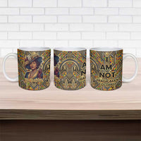 Zora Neale Hurston Ceramic Mug Bold Kente and Art Deco Pattern - I Am Not Tragically Colored - Wonder Print Shop