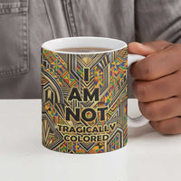 Zora Neale Hurston Ceramic Mug Bold Kente and Art Deco Pattern - I Am Not Tragically Colored - Wonder Print Shop