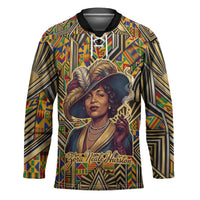 Zora Neale Hurston Hockey Jersey Bold Kente and Art Deco Pattern - I Am Not Tragically Colored - Wonder Print Shop