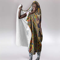 Zora Neale Hurston Hooded Blanket Bold Kente and Art Deco Pattern - I Am Not Tragically Colored - Wonder Print Shop