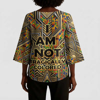 Zora Neale Hurston Kimono Sleeve Blouse Bold Kente and Art Deco Pattern - I Am Not Tragically Colored - Wonder Print Shop