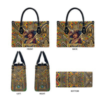 Zora Neale Hurston Leather Bag Bold Kente and Art Deco Pattern - I Am Not Tragically Colored - Wonder Print Shop