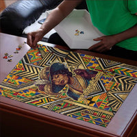 Zora Neale Hurston Puzzle Bold Kente and Art Deco Pattern - I Am Not Tragically Colored - Wonder Print Shop