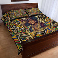 Zora Neale Hurston Quilt Bed Set Bold Kente and Art Deco Pattern - I Am Not Tragically Colored - Wonder Print Shop