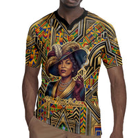 Zora Neale Hurston Rugby Jersey Bold Kente and Art Deco Pattern - I Am Not Tragically Colored - Wonder Print Shop