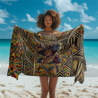 Zora Neale Hurston Sarong Bold Kente and Art Deco Pattern - I Am Not Tragically Colored - Wonder Print Shop