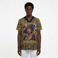Zora Neale Hurston Scrub Top Bold Kente and Art Deco Pattern - I Am Not Tragically Colored - Wonder Print Shop