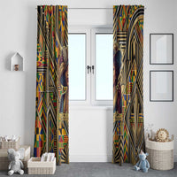 Zora Neale Hurston Window Curtain Bold Kente and Art Deco Pattern - I Am Not Tragically Colored - Wonder Print Shop