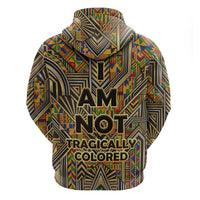 Zora Neale Hurston Zip Hoodie Bold Kente and Art Deco Pattern - I Am Not Tragically Colored - Wonder Print Shop