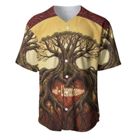 Léopold Sédar Senghor Baseball Jersey Sacred Baobab Tree Design African Roots and Symbols Theme Negritude Movement - Wonder Print Shop