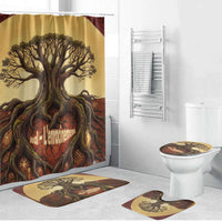 Léopold Sédar Senghor Bathroom Set Sacred Baobab Tree Design African Roots and Symbols Theme Negritude Movement - Wonder Print Shop