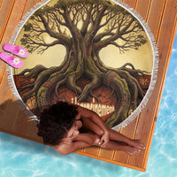 Léopold Sédar Senghor Beach Blanket Sacred Baobab Tree Design African Roots and Symbols Theme Negritude Movement - Wonder Print Shop