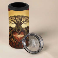 Léopold Sédar Senghor 4 in 1 Can Cooler Tumbler Sacred Baobab Tree Design African Roots and Symbols Theme Negritude Movement - Wonder Print Shop