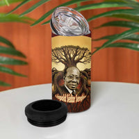 Léopold Sédar Senghor 4 in 1 Can Cooler Tumbler Sacred Baobab Tree Design African Roots and Symbols Theme Negritude Movement - Wonder Print Shop
