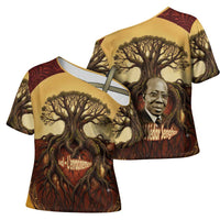 Léopold Sédar Senghor Cross Shoulder Shirt Sacred Baobab Tree Design African Roots and Symbols Theme Negritude Movement - Wonder Print Shop