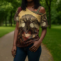 Léopold Sédar Senghor Cross Shoulder Shirt Sacred Baobab Tree Design African Roots and Symbols Theme Negritude Movement - Wonder Print Shop