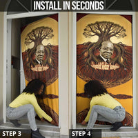 Léopold Sédar Senghor Door Cover Sacred Baobab Tree Design African Roots and Symbols Theme Negritude Movement - Wonder Print Shop