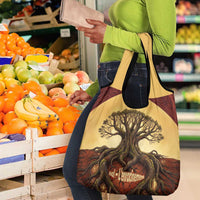 Léopold Sédar Senghor Grocery Bag Sacred Baobab Tree Design African Roots and Symbols Theme Negritude Movement - Wonder Print Shop