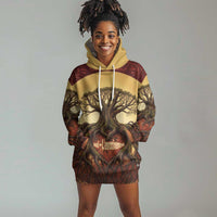 Léopold Sédar Senghor Hoodie Dress Sacred Baobab Tree Design African Roots and Symbols Theme Negritude Movement - Wonder Print Shop