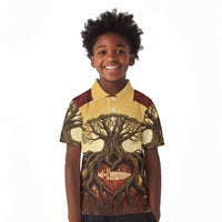 Léopold Sédar Senghor Kid Polo Shirt Sacred Baobab Tree Design African Roots and Symbols Theme Negritude Movement - Wonder Print Shop
