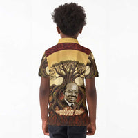 Léopold Sédar Senghor Kid Polo Shirt Sacred Baobab Tree Design African Roots and Symbols Theme Negritude Movement - Wonder Print Shop