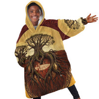 Léopold Sédar Senghor Kid Wearable Blanket Hoodie Sacred Baobab Tree Design African Roots and Symbols Theme Negritude Movement - Wonder Print Shop
