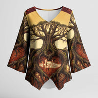 Léopold Sédar Senghor Kimono Sleeve Blouse Sacred Baobab Tree Design African Roots and Symbols Theme Negritude Movement - Wonder Print Shop