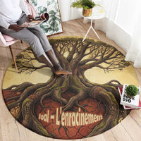 Léopold Sédar Senghor Round Carpet Sacred Baobab Tree Design African Roots and Symbols Theme Negritude Movement - Wonder Print Shop