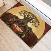 Léopold Sédar Senghor Rubber Doormat Sacred Baobab Tree Design African Roots and Symbols Theme Negritude Movement - Wonder Print Shop