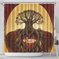 Léopold Sédar Senghor Shower Curtain Sacred Baobab Tree Design African Roots and Symbols Theme Negritude Movement - Wonder Print Shop