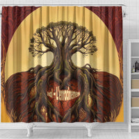 Léopold Sédar Senghor Shower Curtain Sacred Baobab Tree Design African Roots and Symbols Theme Negritude Movement - Wonder Print Shop