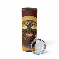 Léopold Sédar Senghor Skinny Tumbler Sacred Baobab Tree Design African Roots and Symbols Theme Negritude Movement - Wonder Print Shop