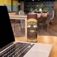 Léopold Sédar Senghor Skinny Tumbler Sacred Baobab Tree Design African Roots and Symbols Theme Negritude Movement - Wonder Print Shop