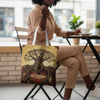 Léopold Sédar Senghor Tote Bag Sacred Baobab Tree Design African Roots and Symbols Theme Negritude Movement - Wonder Print Shop