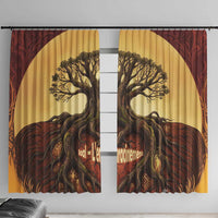 Léopold Sédar Senghor Window Curtain Sacred Baobab Tree Design African Roots and Symbols Theme Negritude Movement - Wonder Print Shop