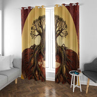 Léopold Sédar Senghor Window Curtain Sacred Baobab Tree Design African Roots and Symbols Theme Negritude Movement - Wonder Print Shop
