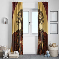 Léopold Sédar Senghor Window Curtain Sacred Baobab Tree Design African Roots and Symbols Theme Negritude Movement - Wonder Print Shop