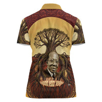 Léopold Sédar Senghor Women Polo Shirt Sacred Baobab Tree Design African Roots and Symbols Theme Negritude Movement - Wonder Print Shop