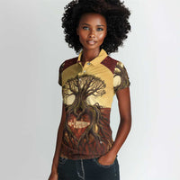 Léopold Sédar Senghor Women Polo Shirt Sacred Baobab Tree Design African Roots and Symbols Theme Negritude Movement - Wonder Print Shop