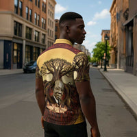 Léopold Sédar Senghor Zipper Polo Shirt Sacred Baobab Tree Design African Roots and Symbols Theme Negritude Movement - Wonder Print Shop