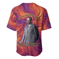 Léopold Sédar Senghor Baseball Jersey Femme Noire Silhouette with Africa Map Pattern Vibrant Swirl Background - Wonder Print Shop