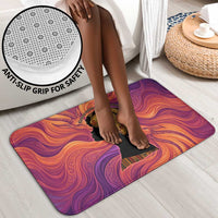 Léopold Sédar Senghor Bathroom Set Femme Noire Silhouette with Africa Map Pattern Vibrant Swirl Background - Wonder Print Shop