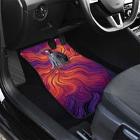 Léopold Sédar Senghor Car Mats Femme Noire Silhouette with Africa Map Pattern Vibrant Swirl Background - Wonder Print Shop