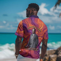 Léopold Sédar Senghor Hawaiian Shirt Femme Noire Silhouette with Africa Map Pattern Vibrant Swirl Background - Wonder Print Shop
