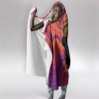 Léopold Sédar Senghor Hooded Blanket Femme Noire Silhouette with Africa Map Pattern Vibrant Swirl Background - Wonder Print Shop