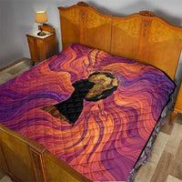 Léopold Sédar Senghor Quilt Femme Noire Silhouette with Africa Map Pattern Vibrant Swirl Background - Wonder Print Shop