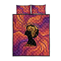 Léopold Sédar Senghor Quilt Bed Set Femme Noire Silhouette with Africa Map Pattern Vibrant Swirl Background - Wonder Print Shop